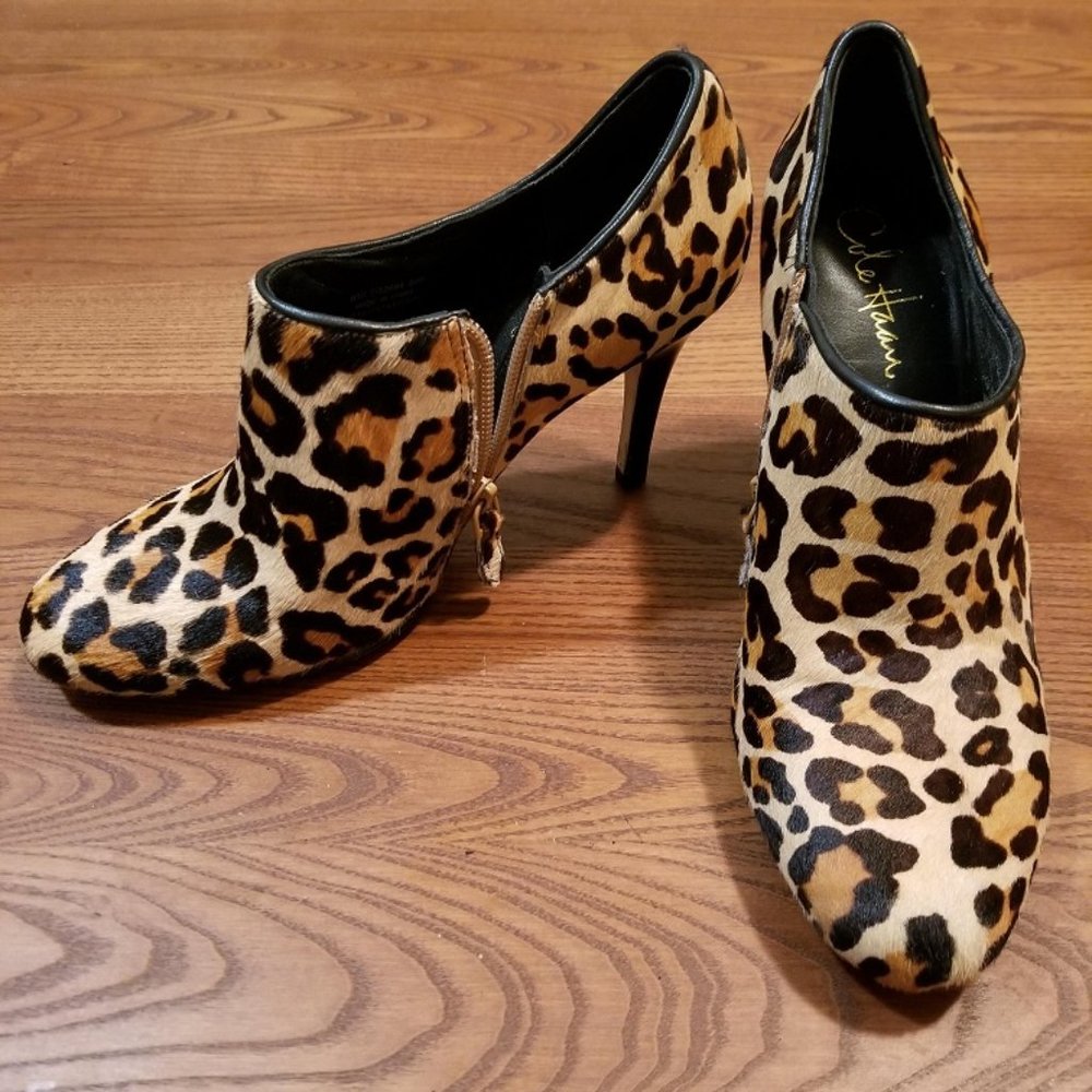 Pony Hair Leopard Print Booties